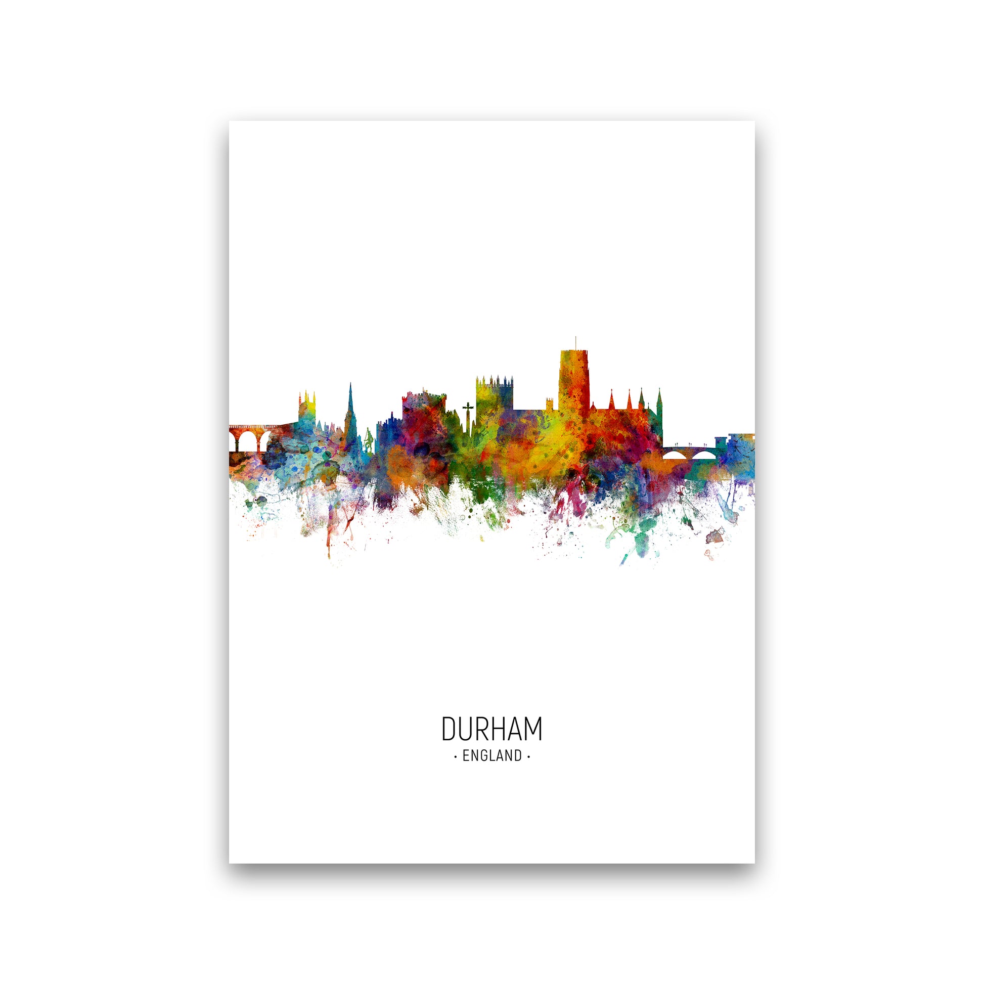Durham England Skyline Portrait Art Print by Michael Tompsett Print Only