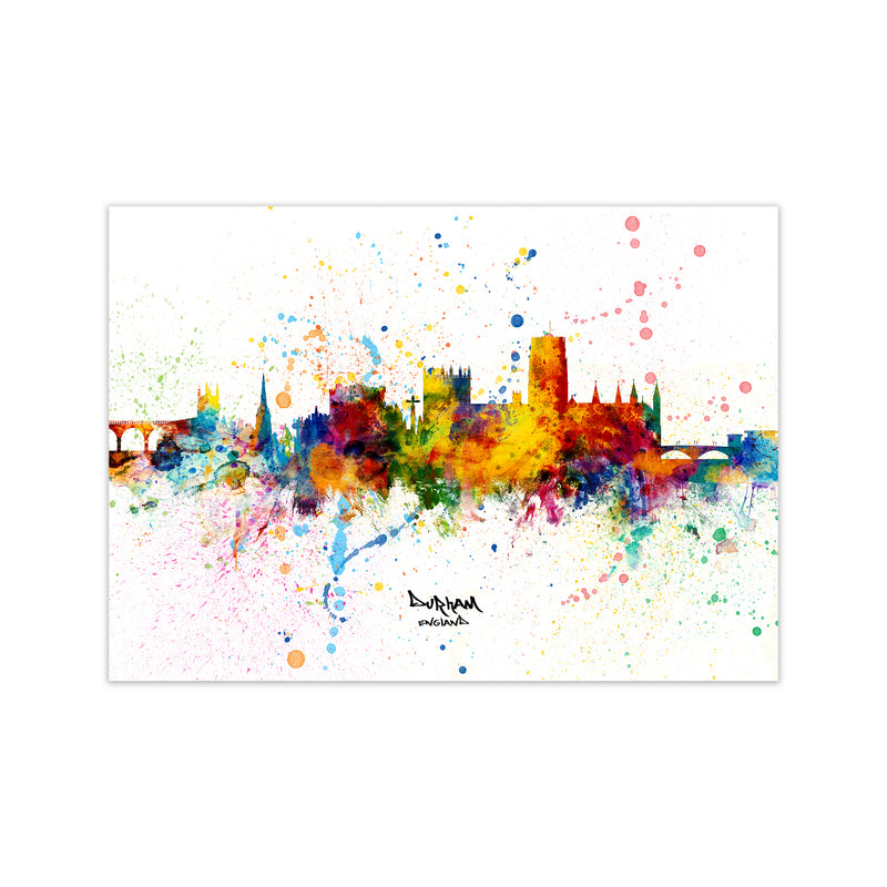 Durham England Skyline Splash Art Print by Michael Tompsett Print Only