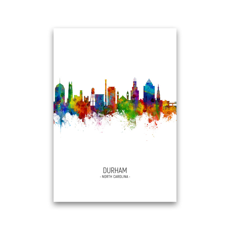 Durham North Carolina Skyline Portrait Art Print by Michael Tompsett Print Only