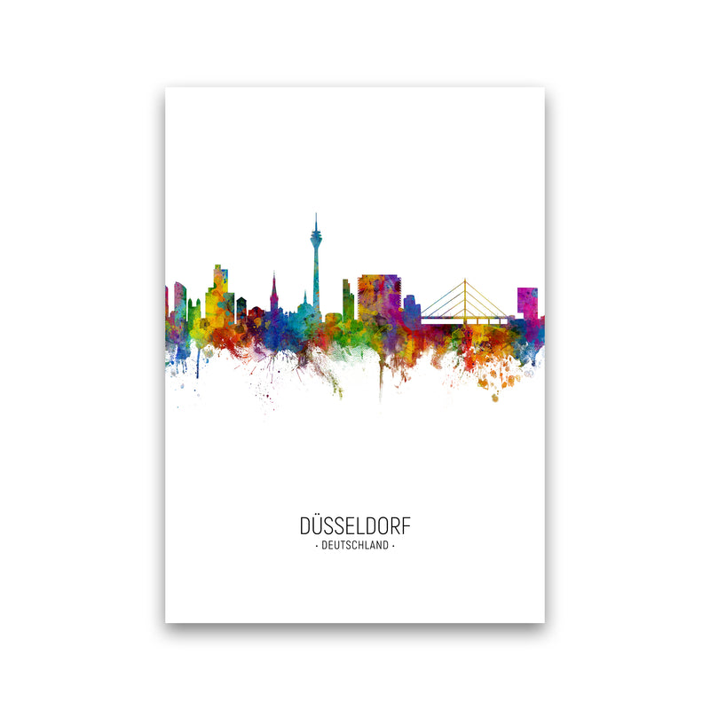 Dusseldorf Germany Skyline Portrait Art Print by Michael Tompsett Print Only