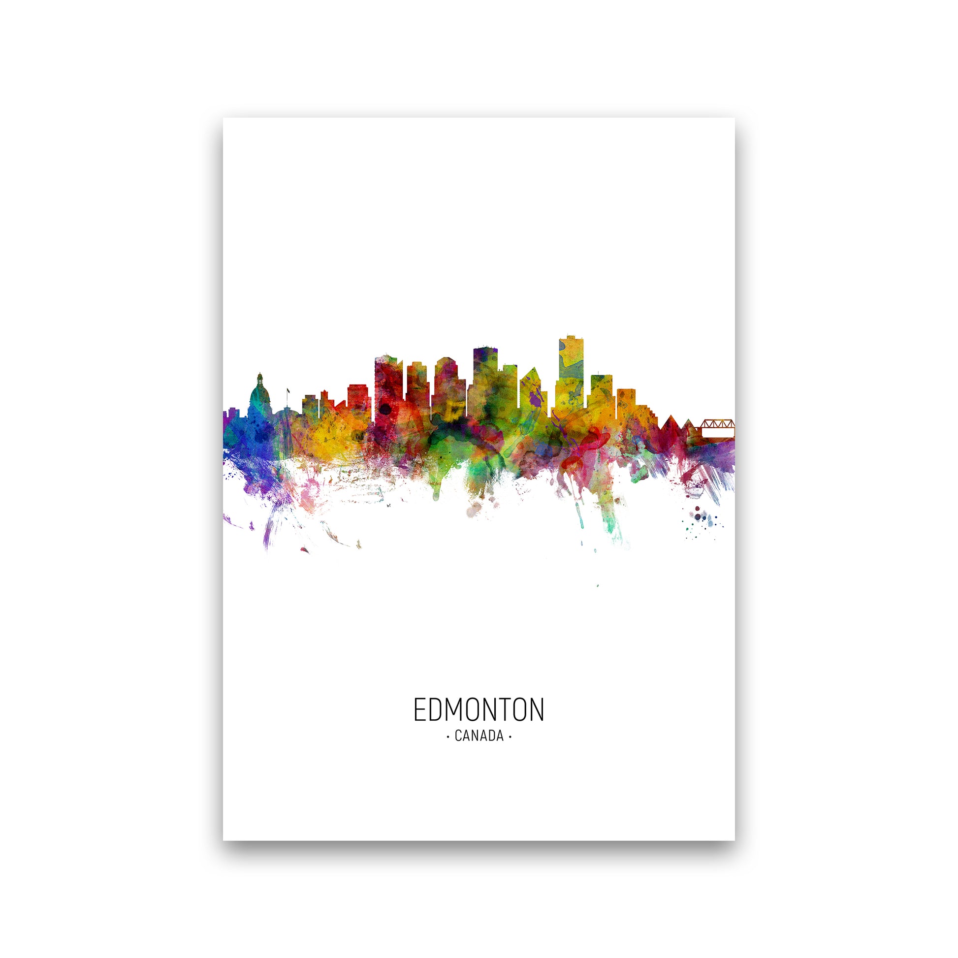Edmonton Canada Skyline Portrait Art Print by Michael Tompsett Print Only