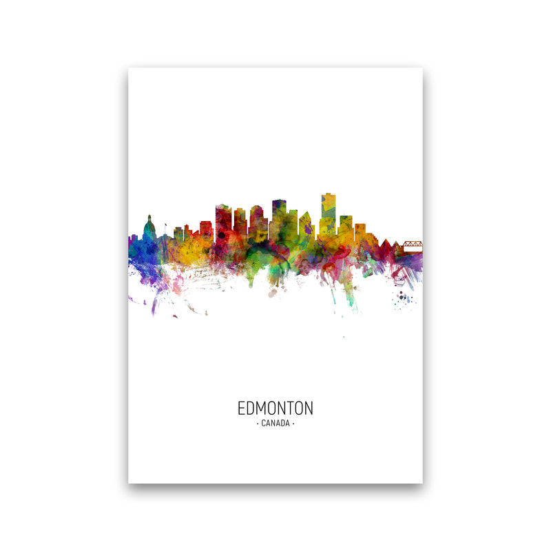 Edmonton Canada Skyline Portrait Art Print by Michael Tompsett Print Only