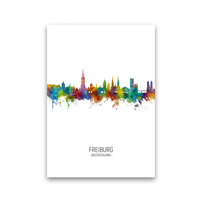 Freiburg Deutschland Skyline Portrait Art Print by Michael Tompsett Print Only