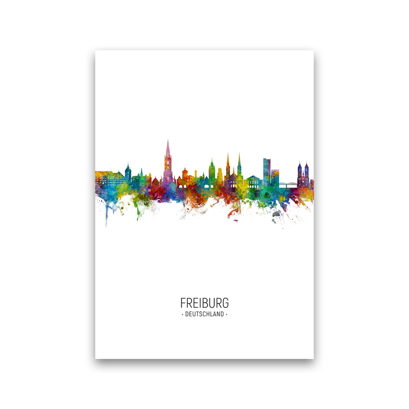 Freiburg Deutschland Skyline Portrait Art Print by Michael Tompsett Print Only