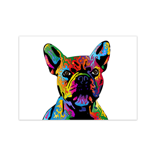 French Bulldog Dog White Art Print by Michael Tompsett Print Only