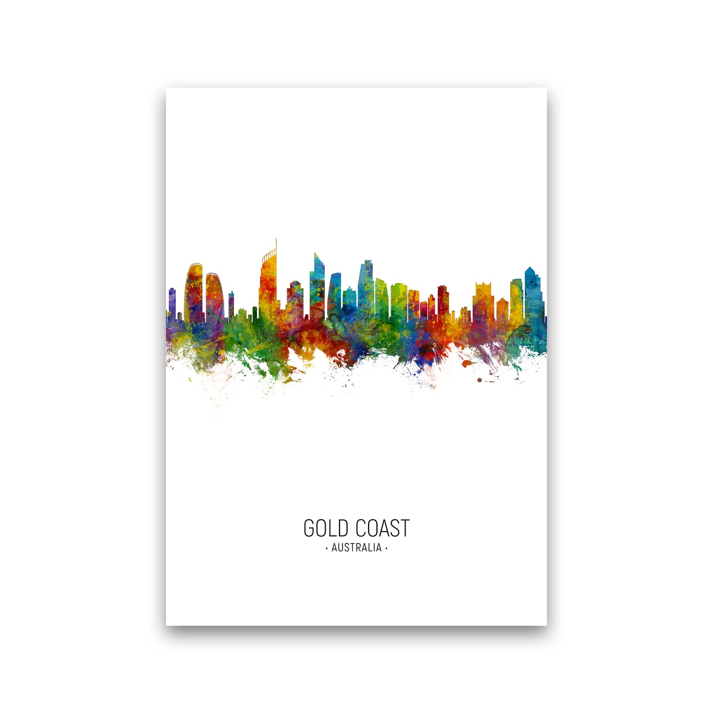 Gold Coast Australia Skyline Portrait Art Print by Michael Tompsett Print Only