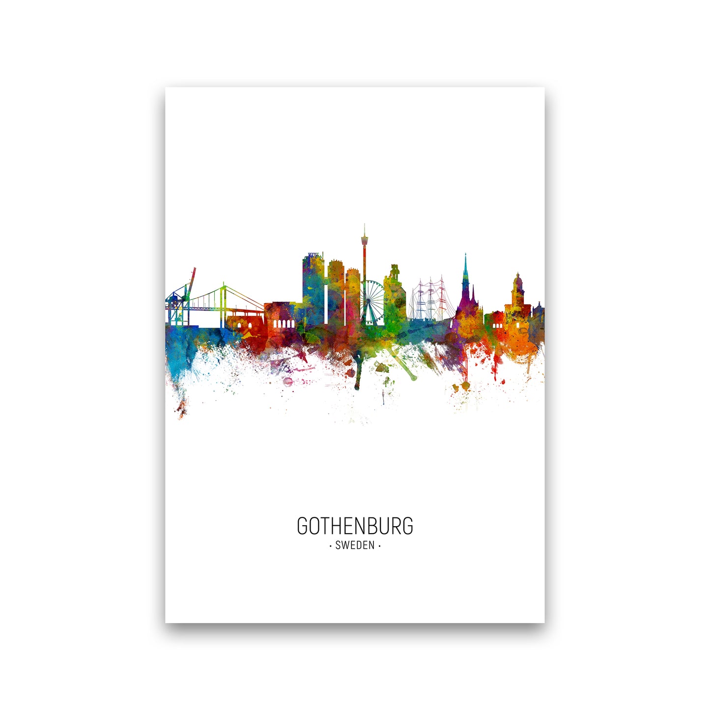 Gothenburg Sweden Skyline Portrait Art Print by Michael Tompsett Print Only