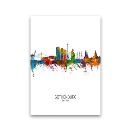 Gothenburg Sweden Skyline Portrait Art Print by Michael Tompsett Print Only