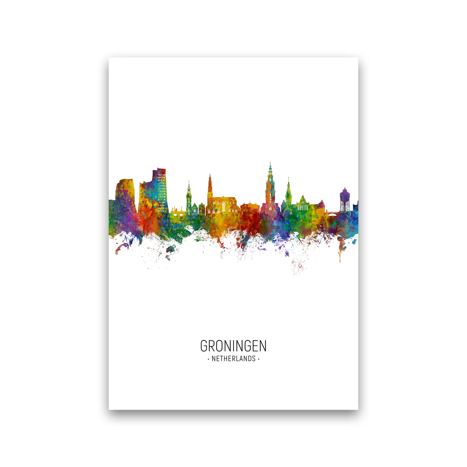 Groningen Netherlands Skyline Portrait Art Print by Michael Tompsett Print Only