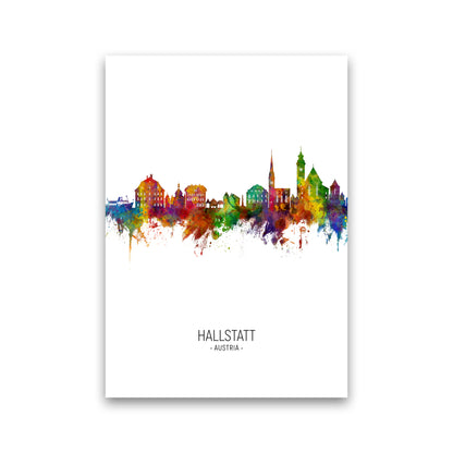 Hallstatt Austria Skyline Portrait Art Print by Michael Tompsett Print Only