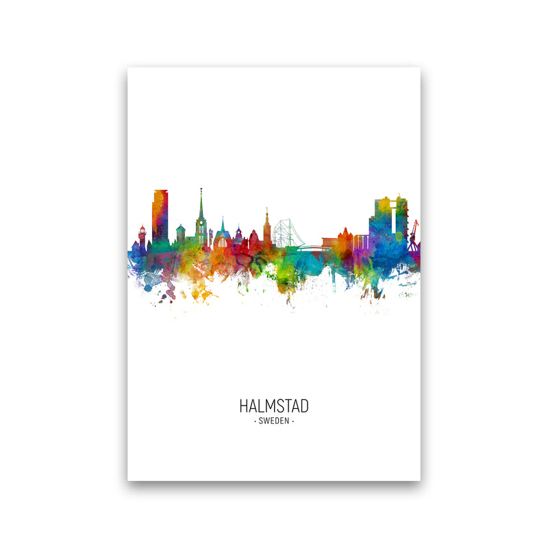 Halmstad Sweden Skyline Portrait Art Print by Michael Tompsett Print Only