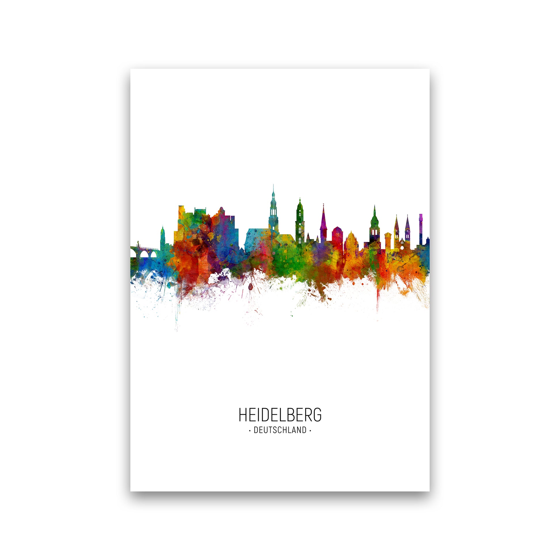 Heidelberg Germany Skyline Portrait Art Print by Michael Tompsett Print Only