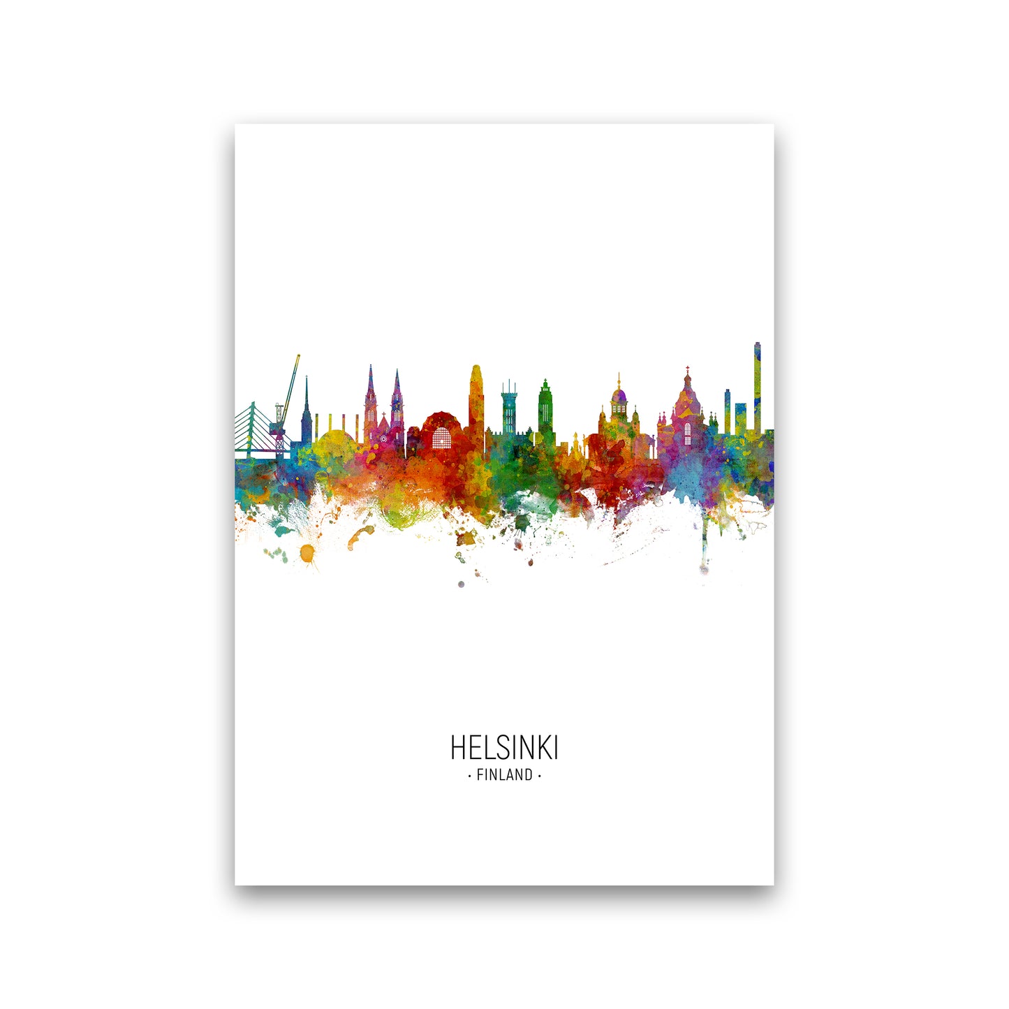 Helsinki Finland Skyline Portrait Art Print by Michael Tompsett Print Only