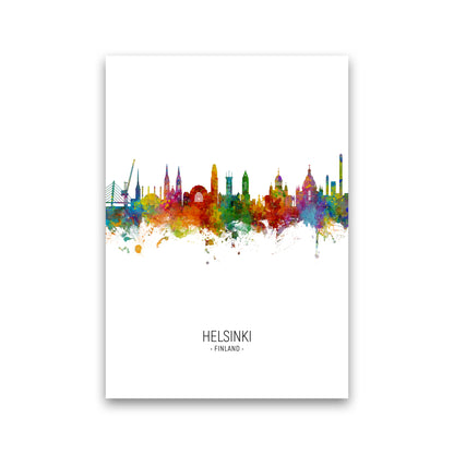 Helsinki Finland Skyline Portrait Art Print by Michael Tompsett Print Only
