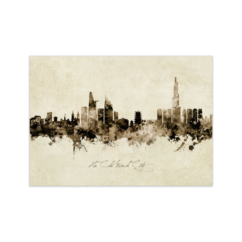 Ho Chi Minh City Vietnam Skyline Vintage Art Print by Michael Tompsett Print Only