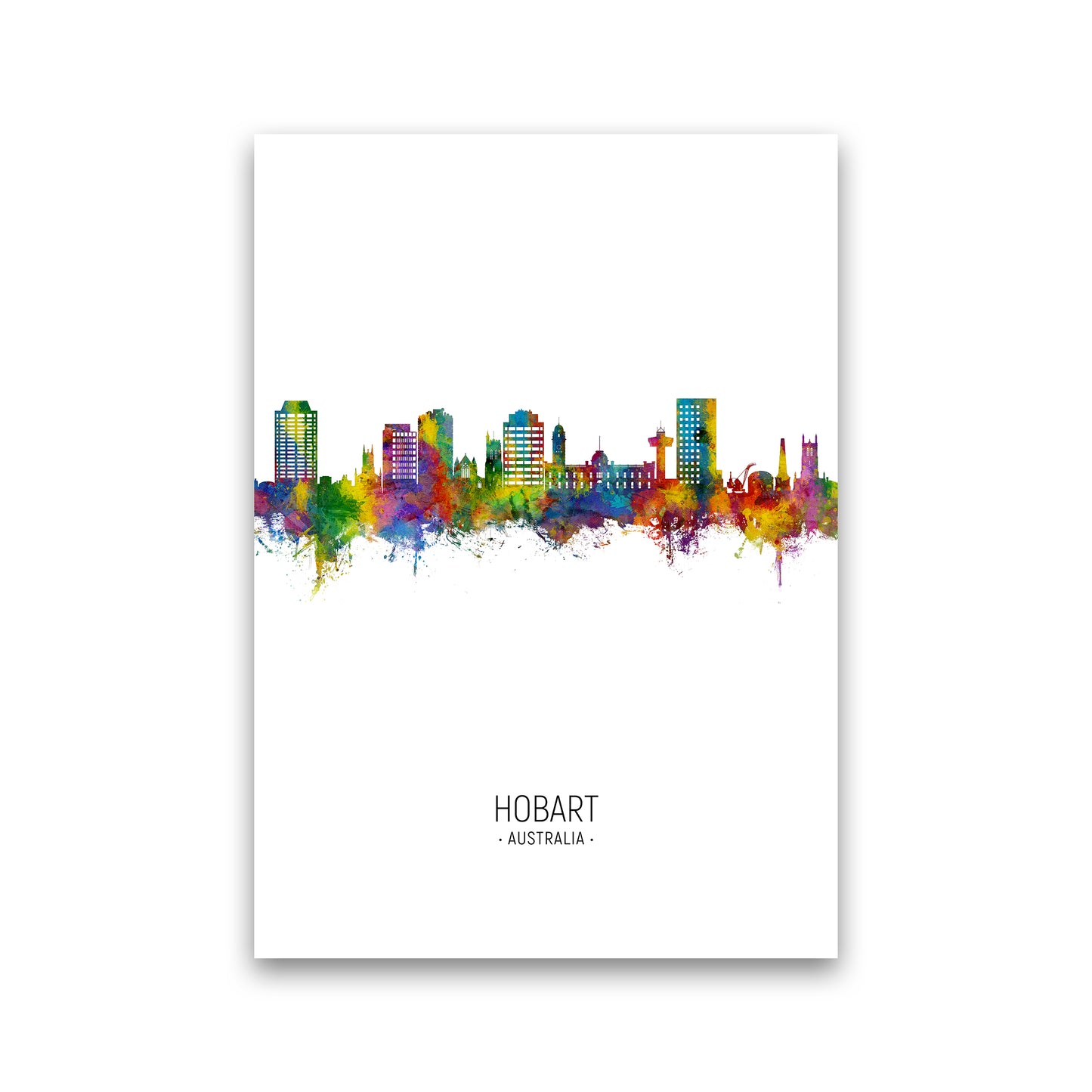 Hobart Australia Skyline Portrait Art Print by Michael Tompsett Print Only