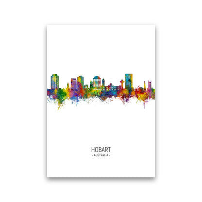 Hobart Australia Skyline Portrait Art Print by Michael Tompsett Print Only