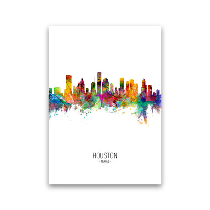 Houston Texas Skyline Portrait Art Print by Michael Tompsett Print Only