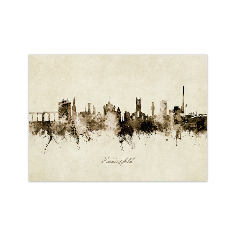 Huddersfield England Skyline Vintage Art Print by Michael Tompsett Print Only