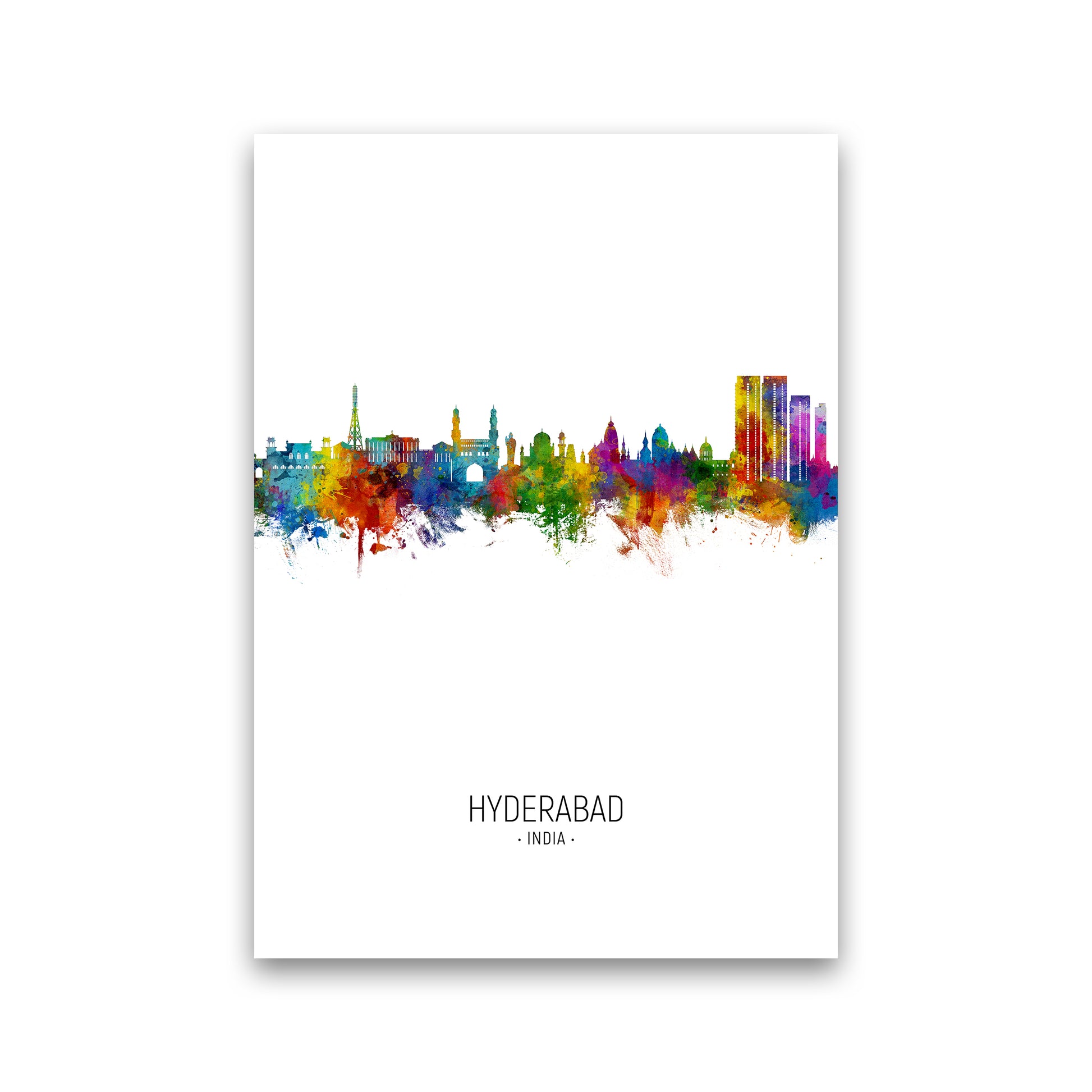 Hyderabad India Skyline Portrait Art Print by Michael Tompsett Print Only