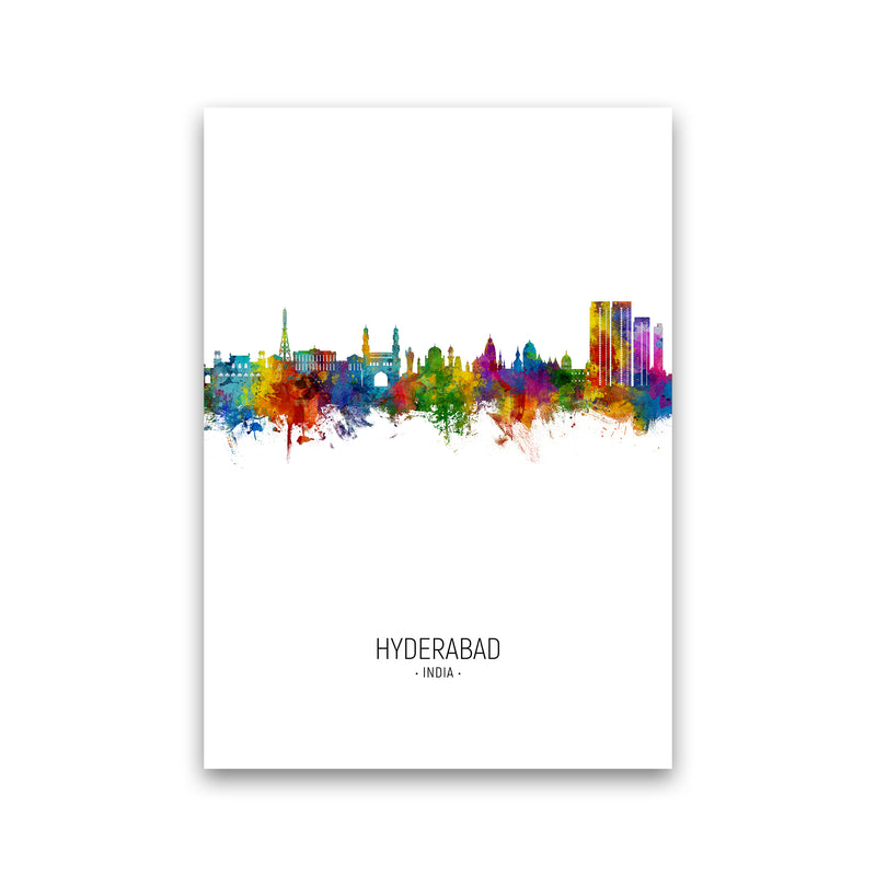 Hyderabad India Skyline Portrait Art Print by Michael Tompsett Print Only