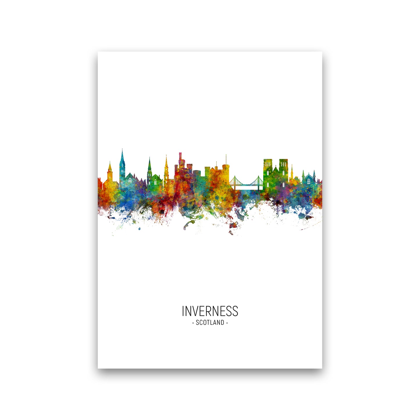 Inverness Scotland Skyline Portrait Art Print by Michael Tompsett Print Only