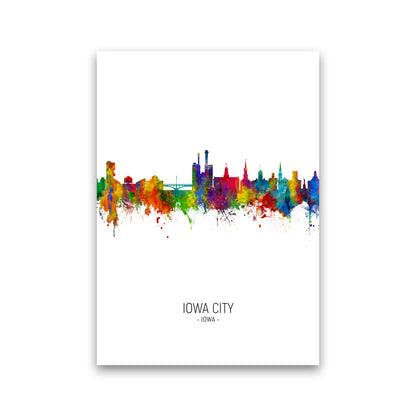 Iowa City Iowa Skyline Portrait Art Print by Michael Tompsett Print Only