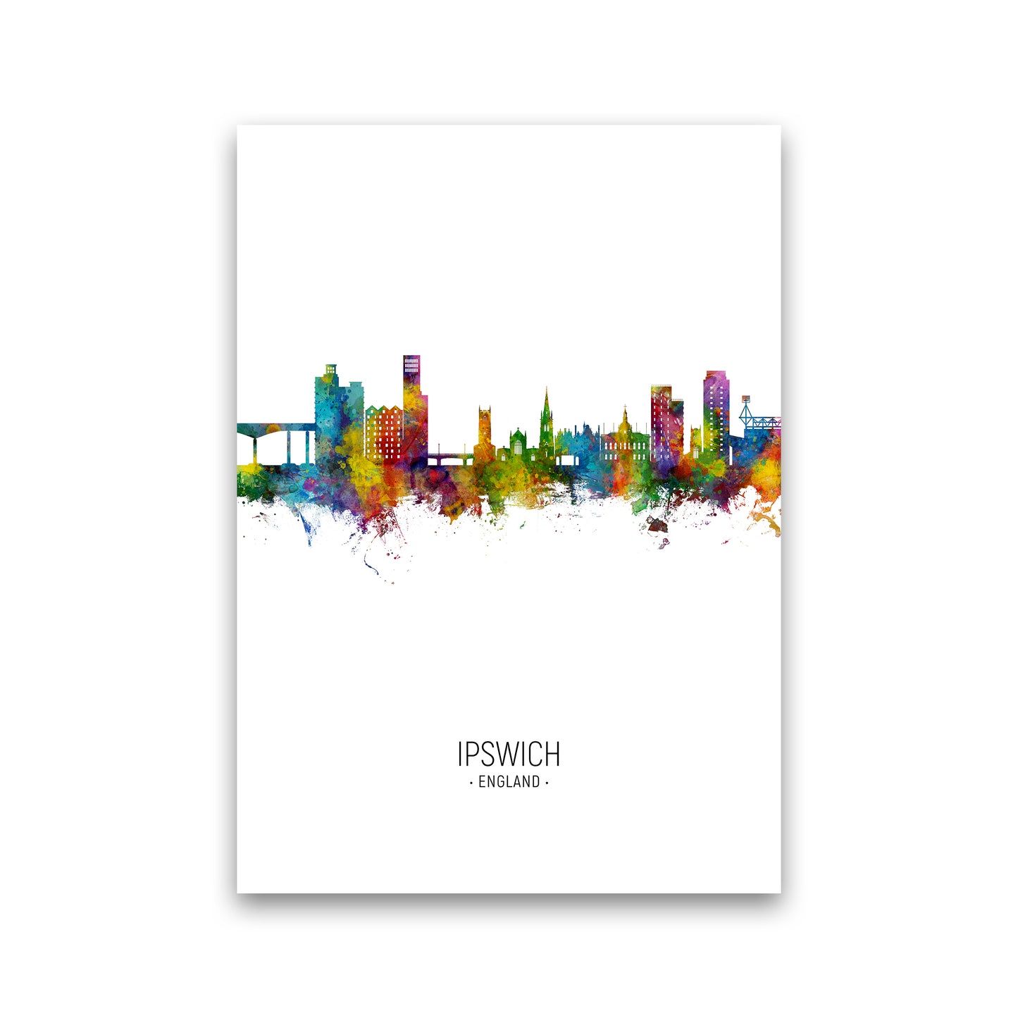 Ipswich England Skyline Portrait Art Print by Michael Tompsett Print Only
