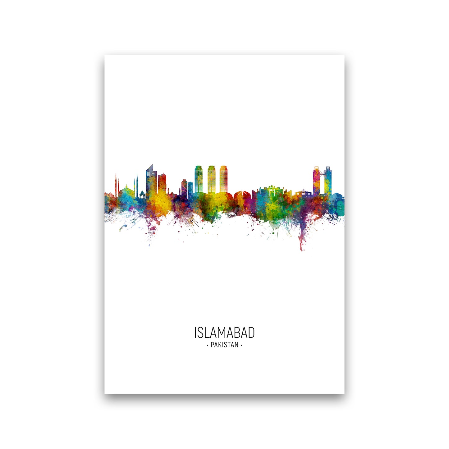 Islamabad Pakistan Skyline Portrait Art Print by Michael Tompsett Print Only