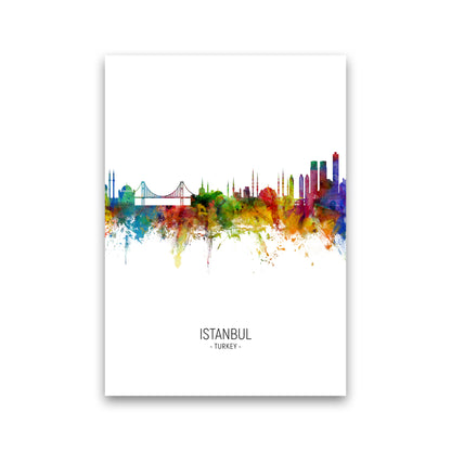 Istanbul Turkey Skyline Portrait Art Print by Michael Tompsett Print Only