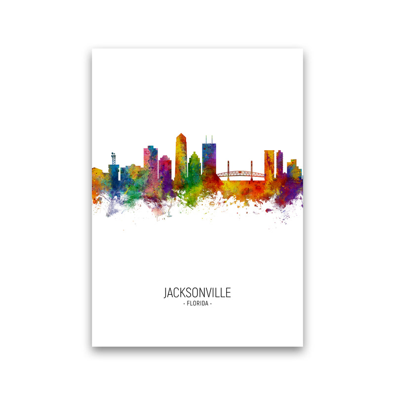 Jacksonville Florida Skyline Portrait Art Print by Michael Tompsett Print Only