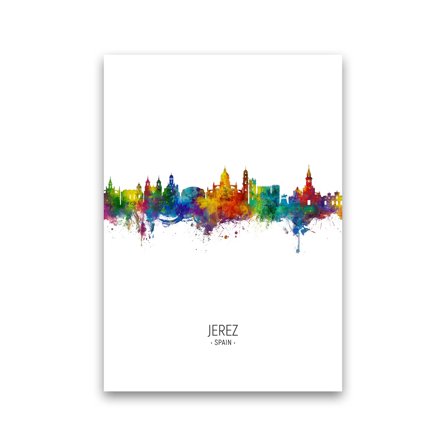 Jerez Spain Skyline Portrait Art Print by Michael Tompsett Print Only