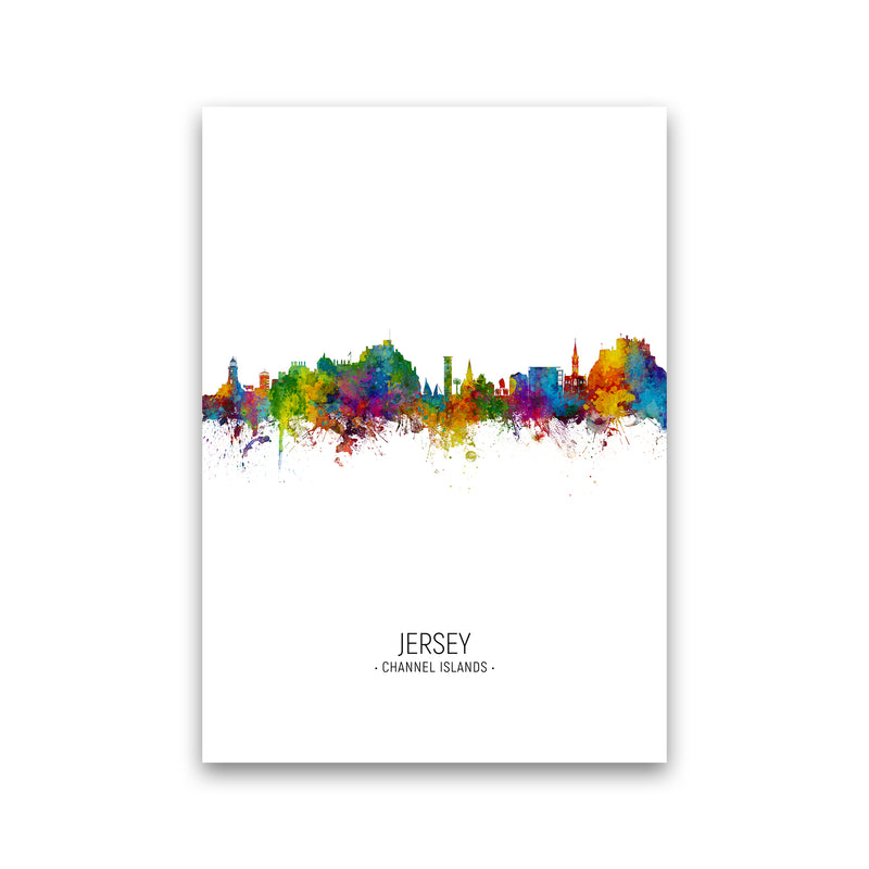 Jersey Channel Islands Skyline Portrait Art Print by Michael Tompsett Print Only
