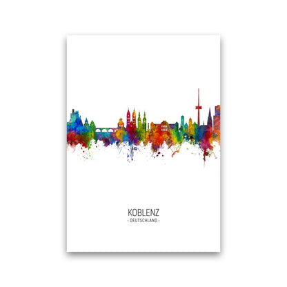 Koblenz Germany Skyline Portrait Art Print by Michael Tompsett Print Only