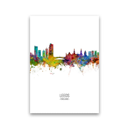 Leeds England Skyline Portrait Art Print by Michael Tompsett Print Only