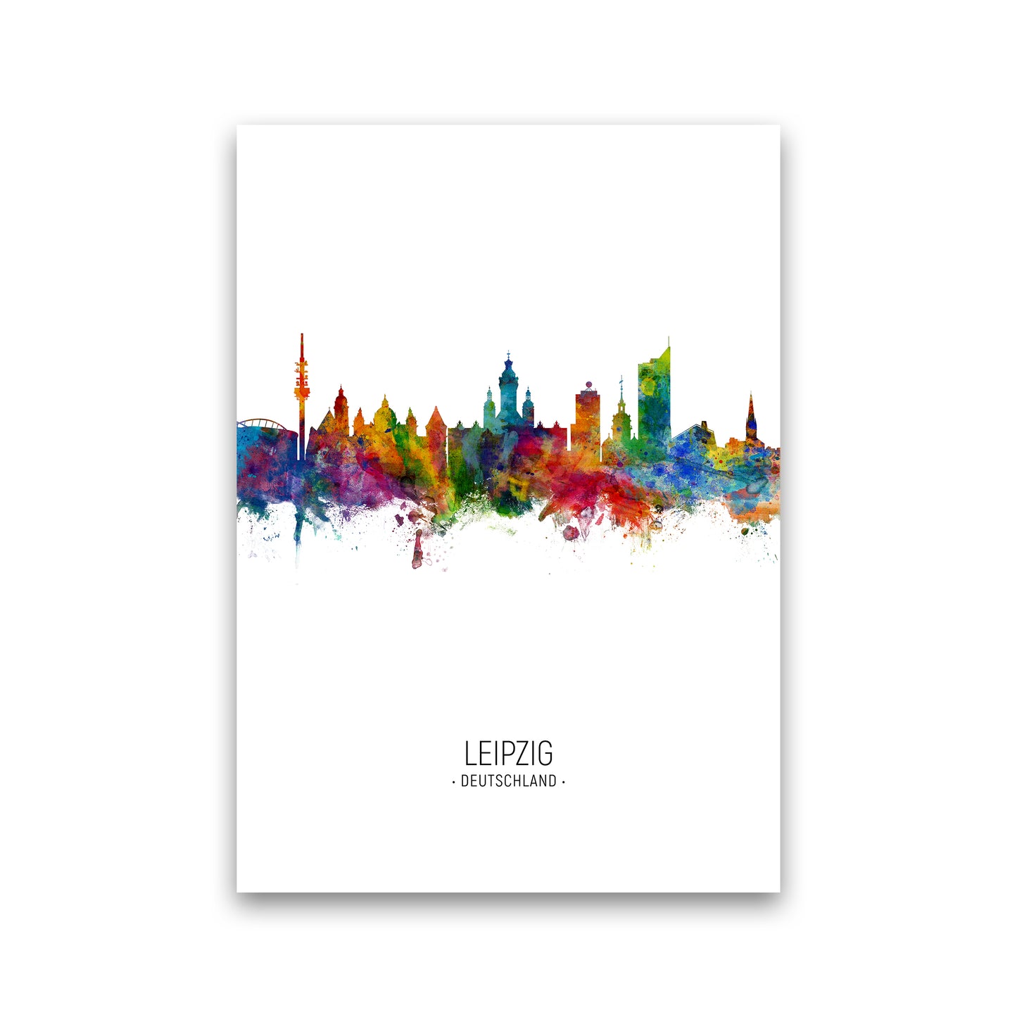Leipzig Germany Skyline Portrait Art Print by Michael Tompsett Print Only