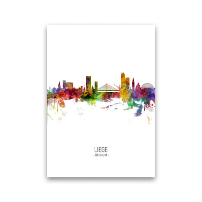 Liege Belgium Skyline Portrait Art Print by Michael Tompsett Print Only