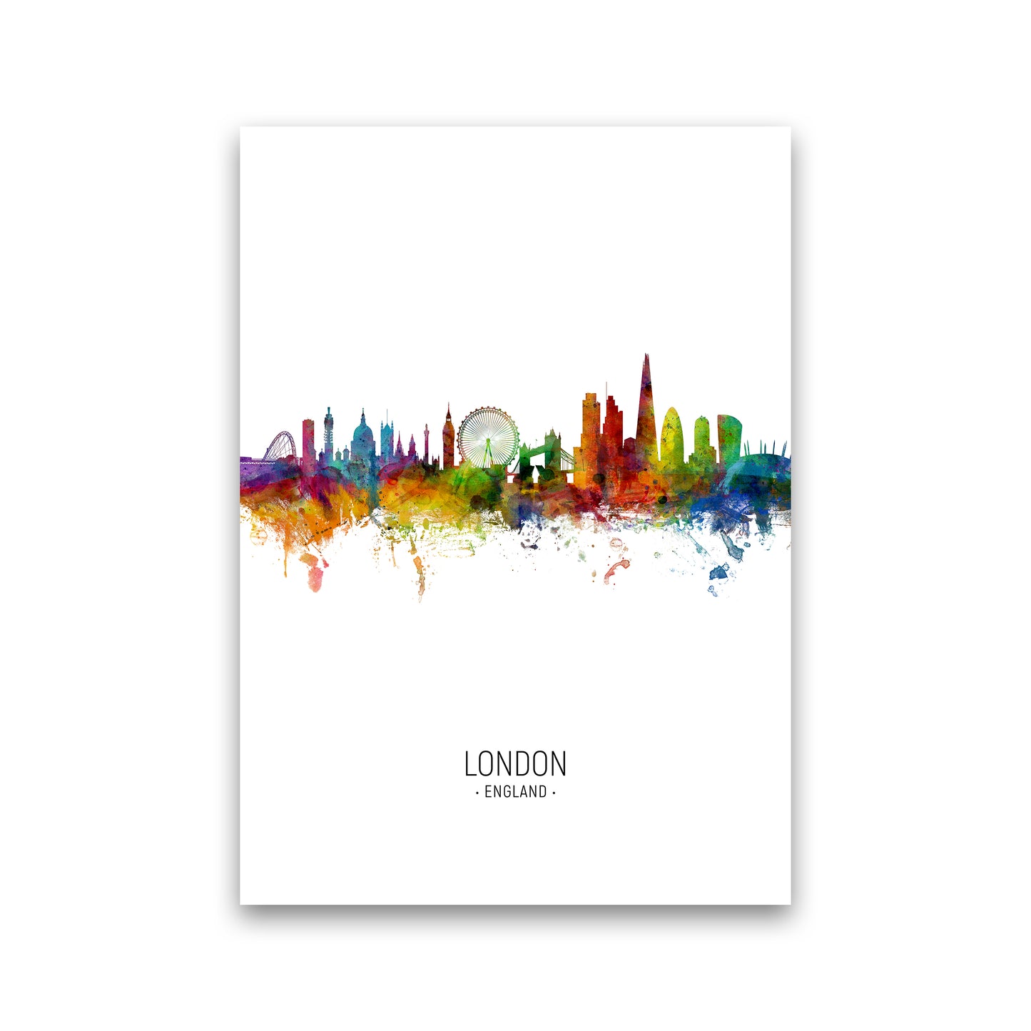 London England Skyline Portrait Art Print by Michael Tompsett Print Only