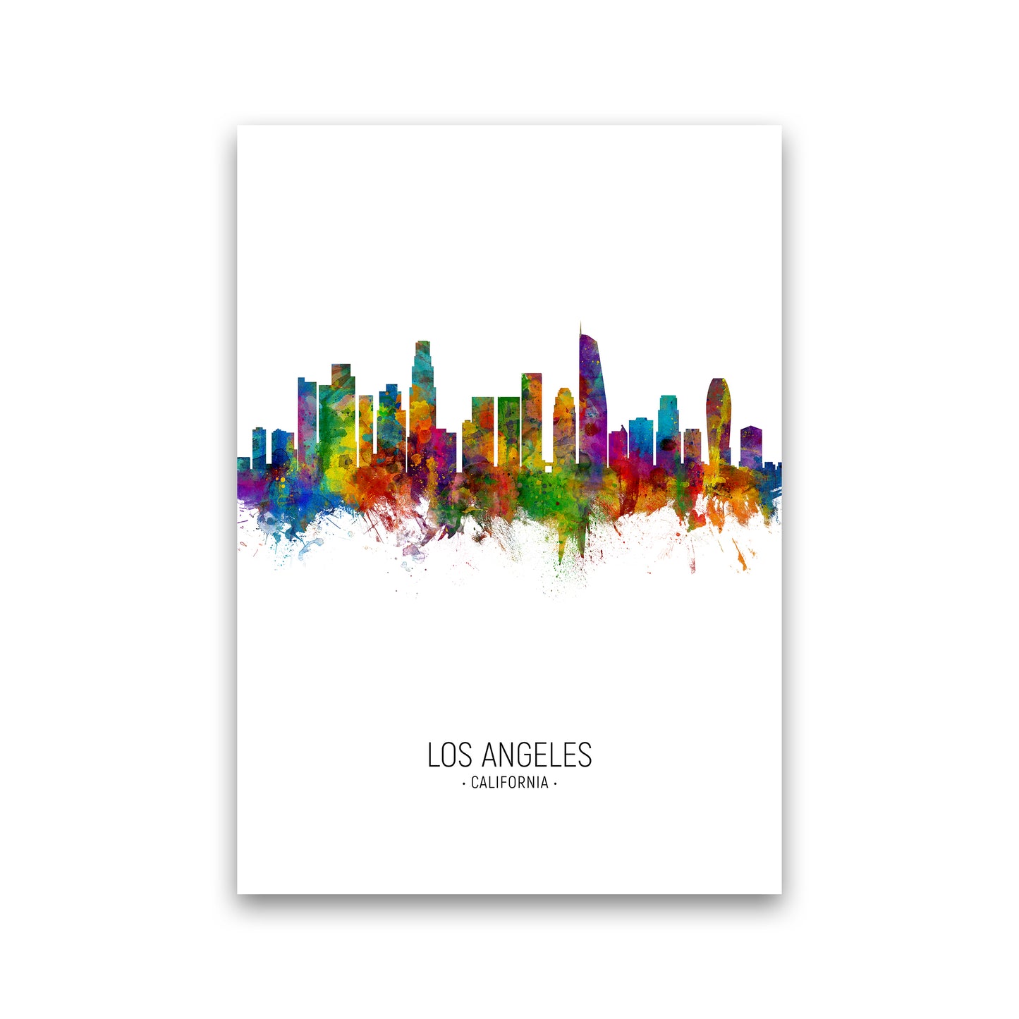 Los Angeles California Skyline Portrait Art Print by Michael Tompsett Print Only