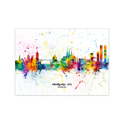 Luxembourg City Luxembourg Skyline Splash Art Print by Michael Tompsett Print Only