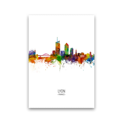 Lyon France Skyline Portrait Art Print by Michael Tompsett Print Only