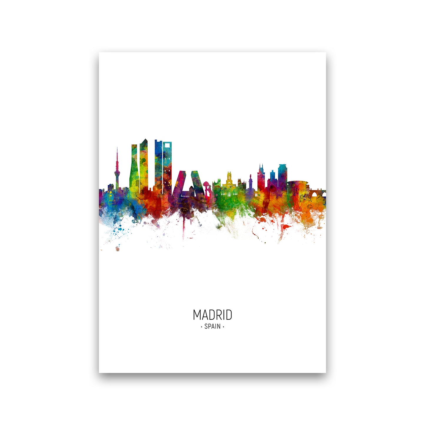Madrid Spain Skyline Portrait Art Print by Michael Tompsett Print Only