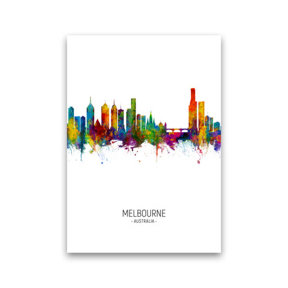 Melbourne Australia Skyline Portrait Art Print by Michael Tompsett Print Only