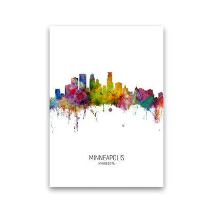 Minneapolis Minnesota Skyline Portrait Art Print by Michael Tompsett Print Only