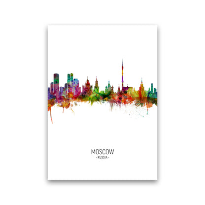 Moscow Russia Skyline Portrait Art Print by Michael Tompsett Print Only