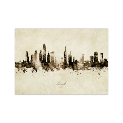 Nairobi Kenya Skyline Vintage Art Print by Michael Tompsett Print Only