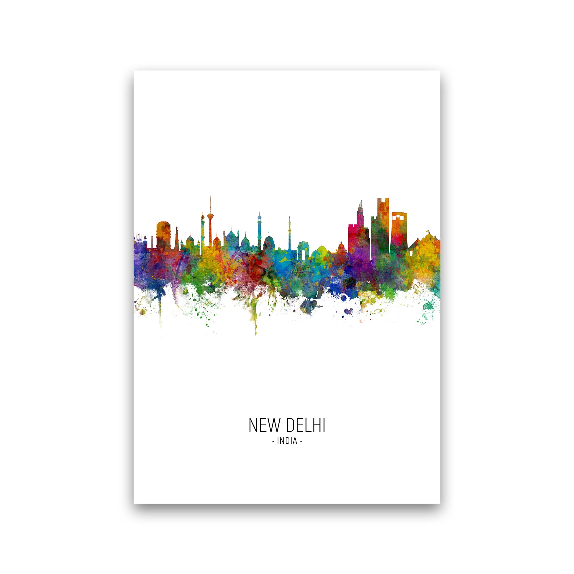 New Delhi India Skyline Portrait Art Print by Michael Tompsett Print Only