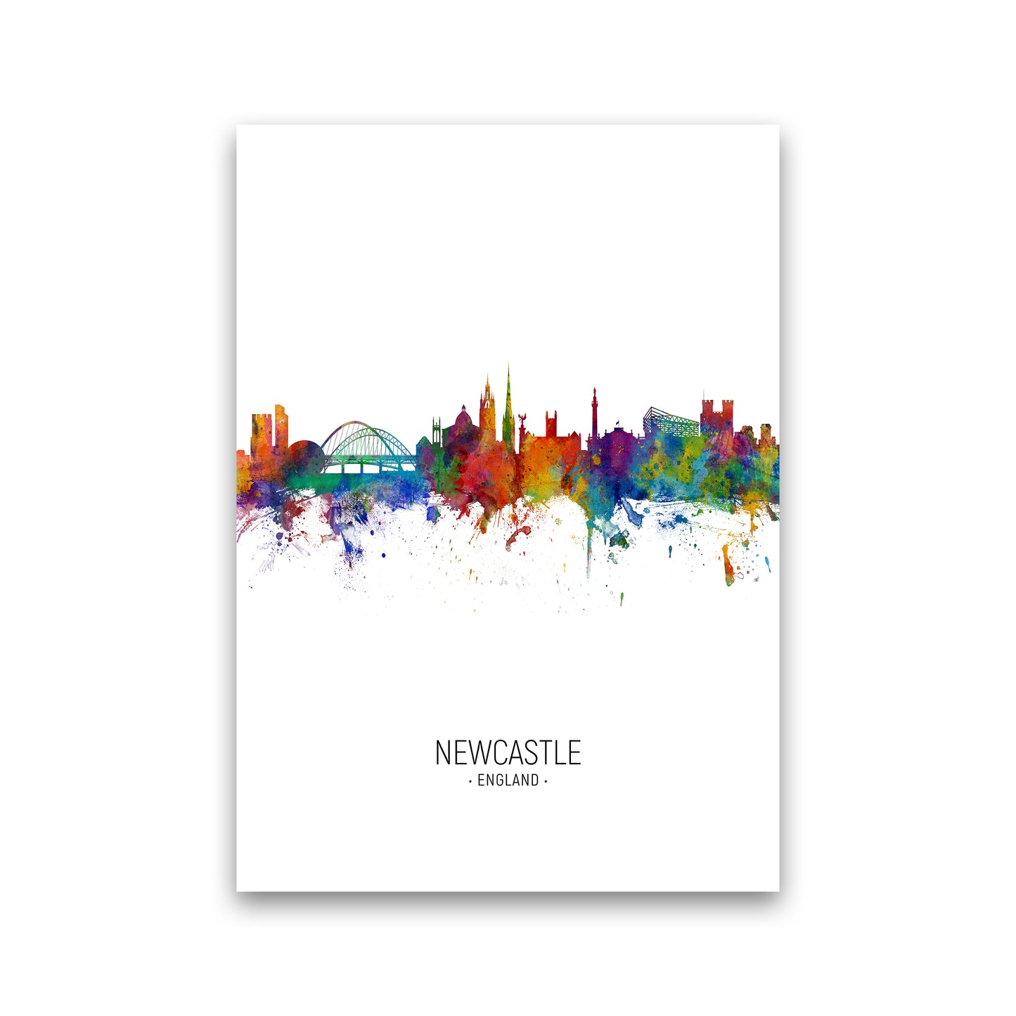 Newcastle England Skyline Portrait Art Print by Michael Tompsett Print Only