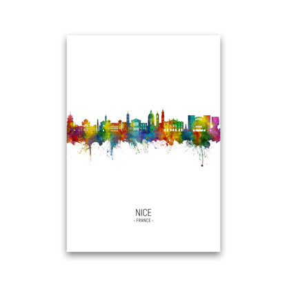 Nice France Skyline Portrait Art Print by Michael Tompsett Print Only