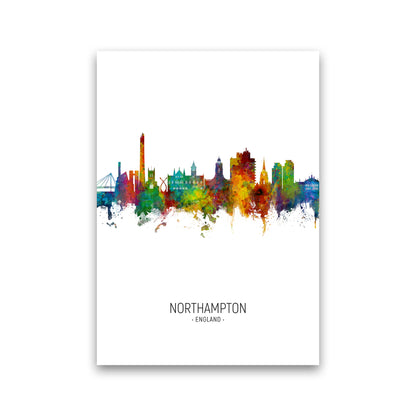 Northampton England Skyline Portrait Art Print by Michael Tompsett Print Only